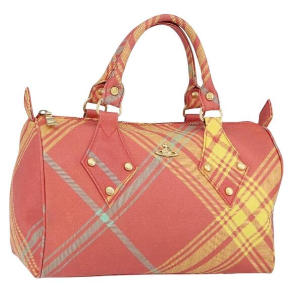 Vivienne Westwood Handbags - Vivienne Westwood Shukatatan Hand Bag PVC Red Gold Auth am9551